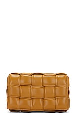Bottega Veneta Small Cassette Shoulder Bag in Camel & Gold, view 3, click to view large image.