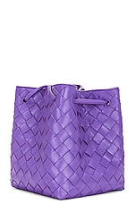 Bottega Veneta Small Cross Body Bucket Bag in Purple & Gold, view 5, click to view large image.