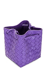 Bottega Veneta Small Cross Body Bucket Bag in Purple & Gold, view 6, click to view large image.