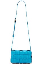 Bottega Veneta Small Cassette Shoulder Bag in Pool & Gold, view 1, click to view large image.