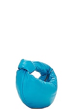 Bottega Veneta Mini Jodie Top Handle Bag in Pool & Brass, view 4, click to view large image.