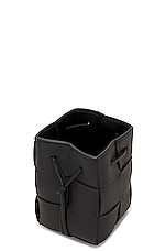 Bottega Veneta Mini Crossbody Bucket in Black & Gold, view 6, click to view large image.