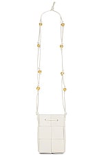 Bottega Veneta Mini Crossbody Bucket in White & Gold, view 1, click to view large image.