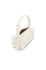 Bottega Veneta Small Brick Cassette Bag in White & Gold, view 5, click to view large image.