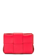 Bottega Veneta Candy Cassette Crossbody Bag in Redstone & Gold, view 3, click to view large image.
