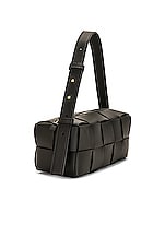 Bottega Veneta Small Brick Cassette Bag in Black & Gold, view 4, click to view large image.