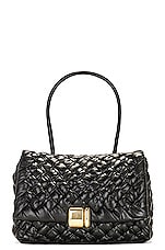 Bottega Veneta Rumple Shoulder Bag in Black & Silver, view 1, click to view large image.