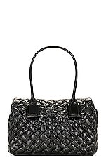 Bottega Veneta Rumple Shoulder Bag in Black & Silver, view 3, click to view large image.