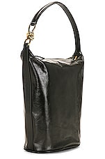 Bottega Veneta Knot Shoulder Bag in Dark Green & M Brass, view 4, click to view large image.