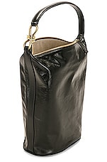Bottega Veneta Knot Shoulder Bag in Dark Green & M Brass, view 5, click to view large image.