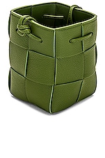 Bottega Veneta Mini Crossbody Bucket in Avocado & Gold, view 6, click to view large image.