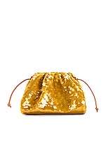 Bottega Veneta Mini Pouch Crossbody Bag in Honeycomb, Okra, & Gold, view 3, click to view large image.