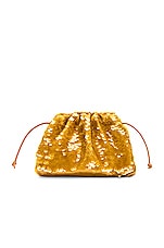 Bottega Veneta Mini Pouch Crossbody Bag in Honeycomb, Okra, & Gold, view 4, click to view large image.
