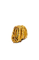 Bottega Veneta Mini Pouch Crossbody Bag in Honeycomb, Okra, & Gold, view 5, click to view large image.