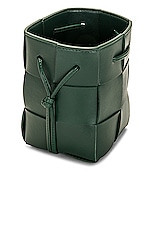 Bottega Veneta Mini Crossbody Bucket in Raintree & Gold, view 6, click to view large image.