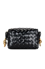 Bottega Veneta Mini Loop Bag in Black & M Brass, view 3, click to view large image.