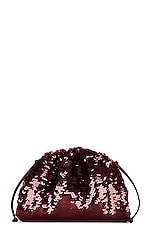 Bottega Veneta Mini Pouch Crossbody Bag in Dark Barolo, Barolo, & Gold, view 3, click to view large image.