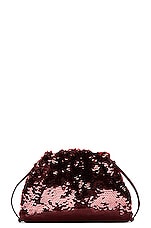 Bottega Veneta Mini Pouch Crossbody Bag in Dark Barolo, Barolo, & Gold, view 4, click to view large image.