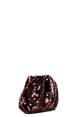 Bottega Veneta Mini Pouch Crossbody Bag in Dark Barolo, Barolo, & Gold, view 5, click to view large image.