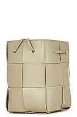 Bottega Veneta Mini Bucket Crossbody Bag in Travertine & Gold, view 5, click to view large image.
