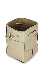 Bottega Veneta Mini Bucket Crossbody Bag in Travertine & Gold, view 6, click to view large image.