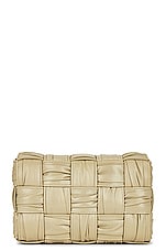 Bottega Veneta Small Cassette Bag in Travertine & Muse Brass, view 4, click to view large image.