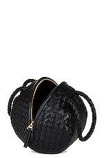 Bottega Veneta Mava Top Handle Bag in Black & Muse Brass, view 6, click to view large image.