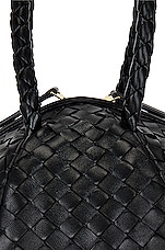 Bottega Veneta Mava Top Handle Bag in Black & Muse Brass, view 8, click to view large image.