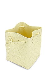 Bottega Veneta Small Crossbody Bucket Bag in Ice Cream & Gold, view 6, click to view large image.