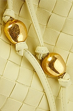 Bottega Veneta Small Crossbody Bucket Bag in Ice Cream & Gold, view 8, click to view large image.