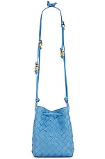 Bottega Veneta Small Crossbody Bucket Bag in Windswept & Gold, view 1, click to view large image.