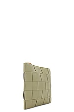 Bottega Veneta Medium Flat Pouch in Travertine & Gold, view 4, click to view large image.