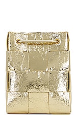 Bottega Veneta Small Bucket Crossbody Bag in Supermoon & Gold, view 3, click to view large image.