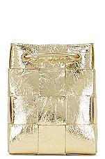 Bottega Veneta Small Bucket Crossbody Bag in Supermoon & Gold, view 4, click to view large image.