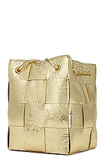 Bottega Veneta Small Bucket Crossbody Bag in Supermoon & Gold, view 5, click to view large image.
