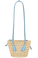 Bottega Veneta Small Arco Basket Bag in Natural & Windswept, view 3, click to view large image.