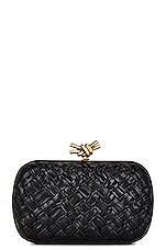 Knot Foulard Intreccio Clutch in Black - Bottega Veneta