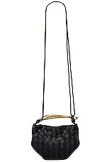Bottega Veneta Mini Sardine Bag in Black & Muse Brass, view 3, click to view large image.