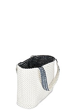 Bottega Veneta Bicolor Tote Bag in White, Thunder, & Silver, view 5, click to view large image.