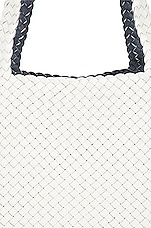 Bottega Veneta Bicolor Tote Bag in White, Thunder, & Silver, view 7, click to view large image.