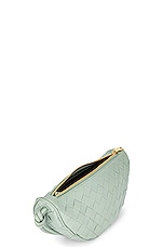 Bottega Veneta Half Moon Strap Pouch in New Sauge & Gold, view 5, click to view large image.