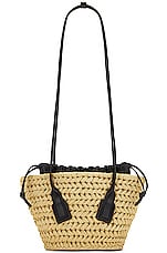 Bottega Veneta Small Arco Basket Bag in Natural & Black, view 1, click to view large image.