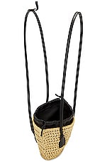 Bottega Veneta Small Arco Basket Bag in Natural & Black, view 5, click to view large image.
