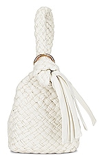 Bottega Veneta Mini Piero Bag in White & Muse Brass, view 1, click to view large image.