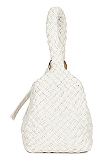 Bottega Veneta Mini Piero Bag in White & Muse Brass, view 3, click to view large image.