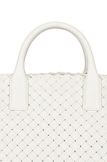 Bottega Veneta Mini Cabat Tote Bag in White & Gold, view 8, click to view large image.