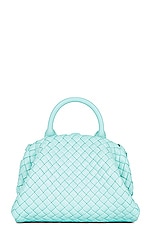 Bottega Veneta Mini Handle Bag in Celadon & Gold, view 3, click to view large image.