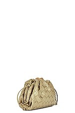 Bottega Veneta Mini Pouch Bag in Travertine & Muse Brass, view 5, click to view large image.