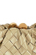 Bottega Veneta Mini Pouch Bag in Travertine & Muse Brass, view 8, click to view large image.