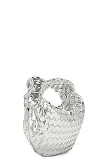 Bottega Veneta Teen Jodie Bag in Silver & Silver, view 4, click to view large image.